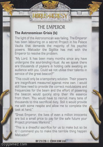 The Emperor, The Astronomican Cri(b)